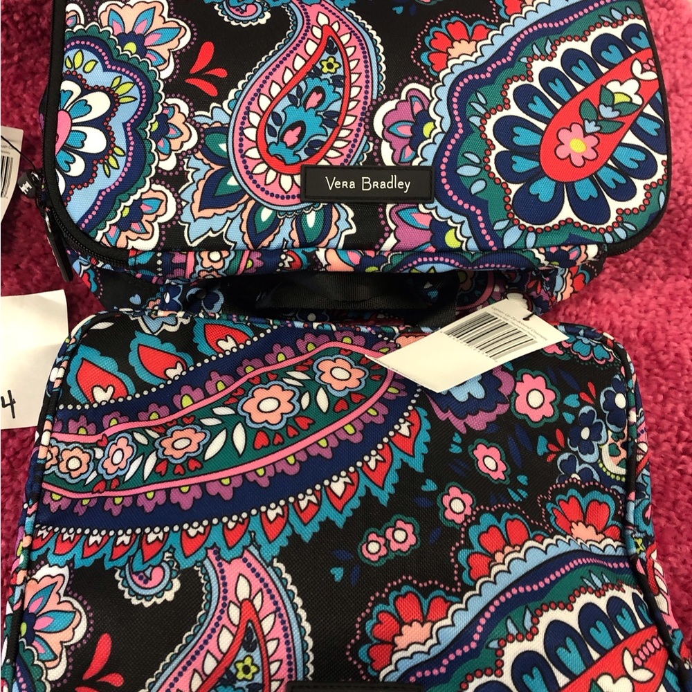 Vera Bradley 2pc Lot Haymarket Paisley Lighten Up Makeup Cases NWT